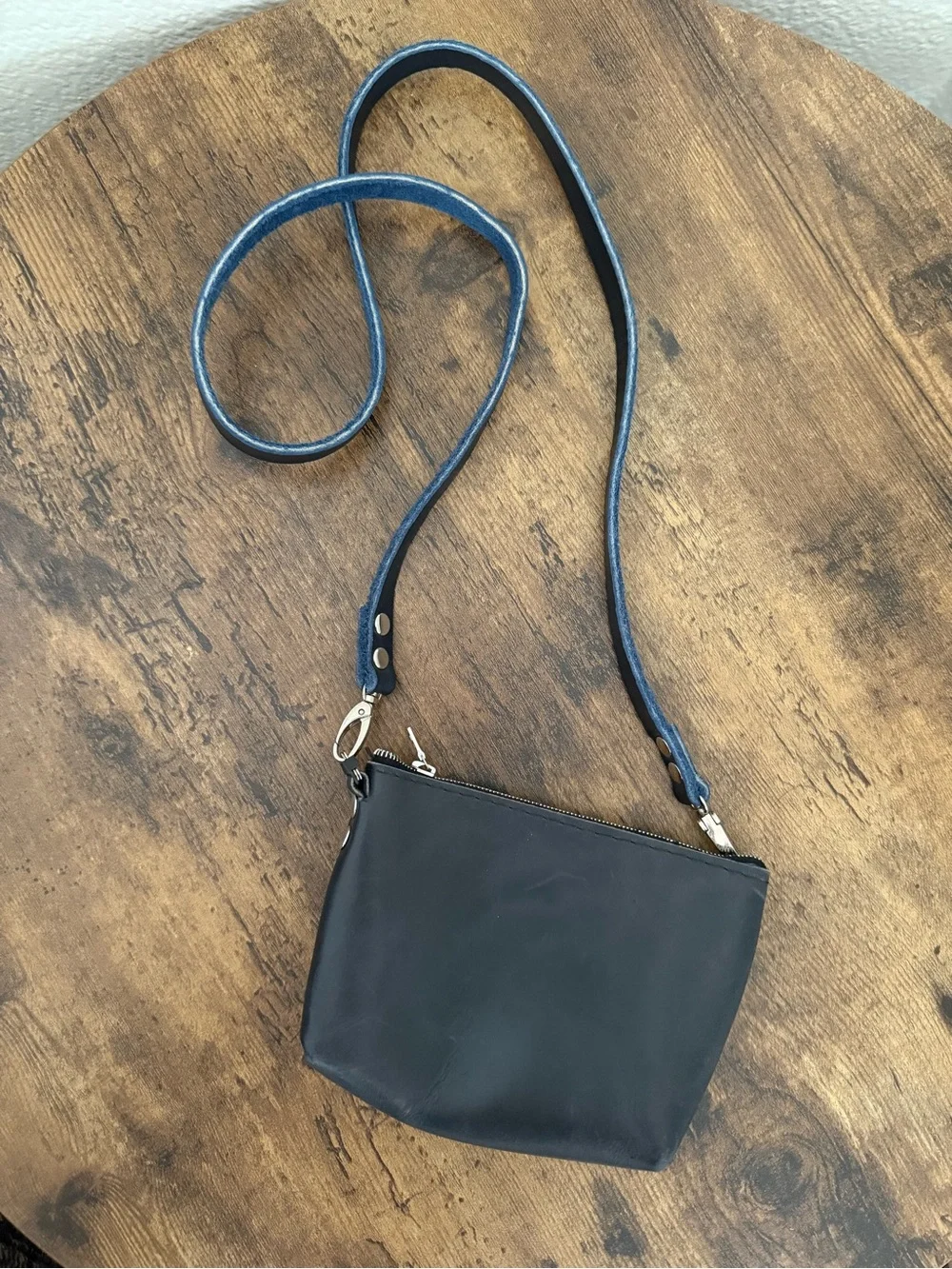 Mini Black Leather Crossbody - Unbranded